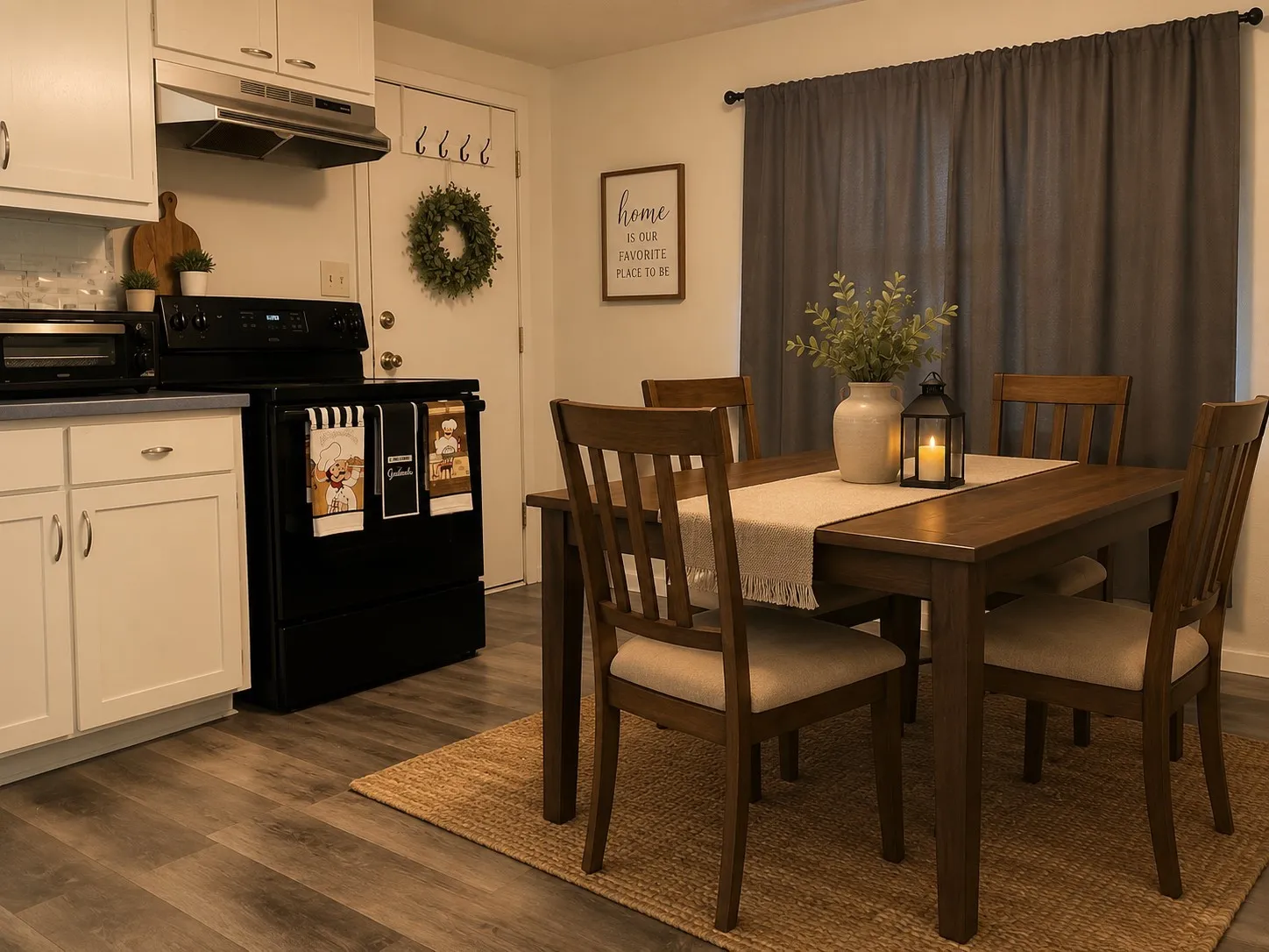 virtually staged kitchen area
