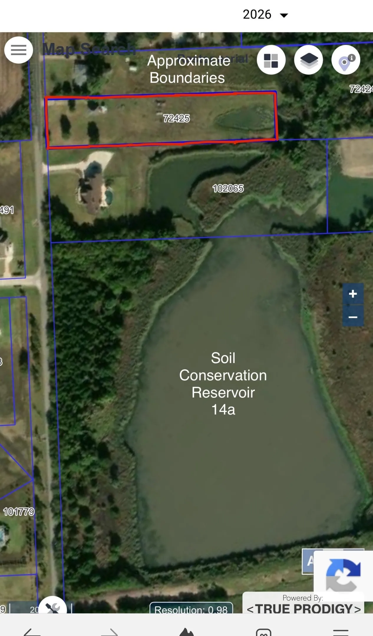 Property Survey. Outlining the approximate boundaries of the property and adjacent land features