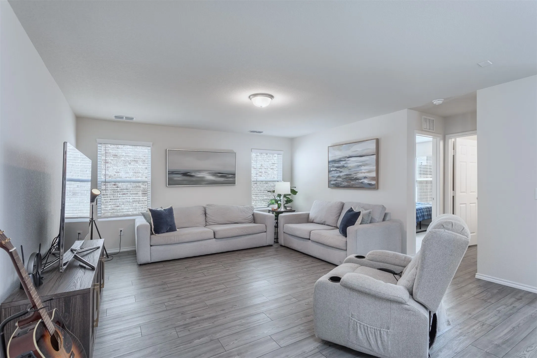 View of the living room from the dining .