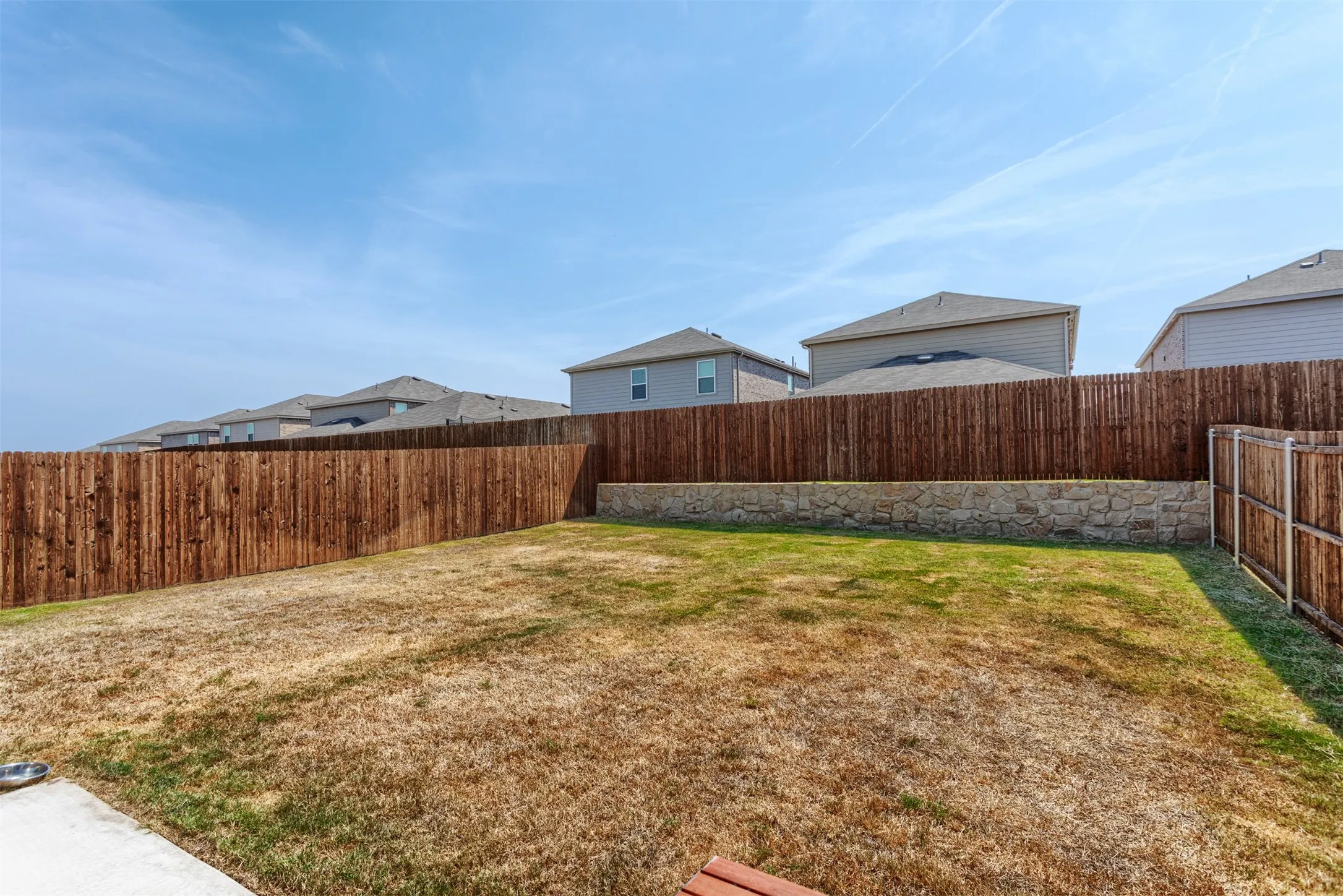Spacious backyard.