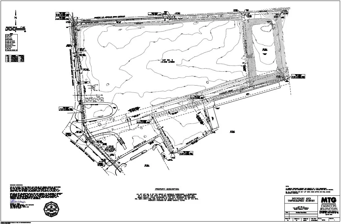 Boundary and Topographical Survey. Illustrating property boundaries, elevations, and existing features