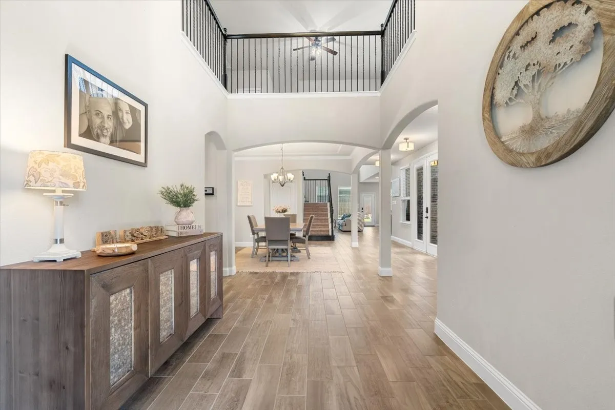 Grand two-story foyer with soaring ceilings