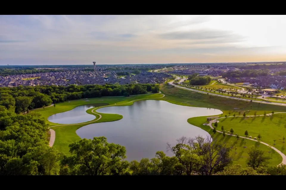 Aerial view of lakes