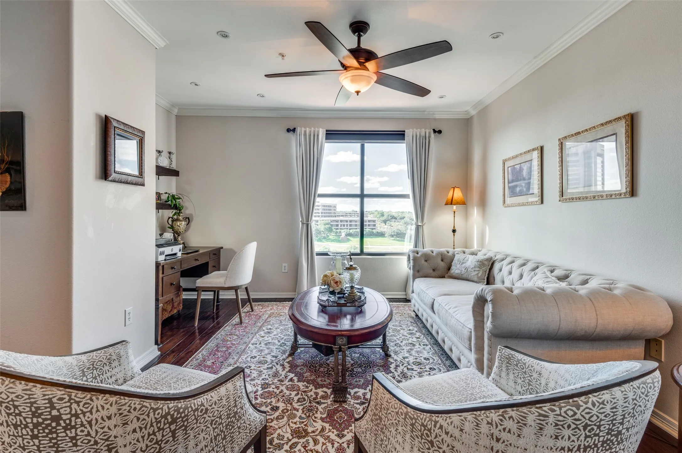 Living room with access to private balcony