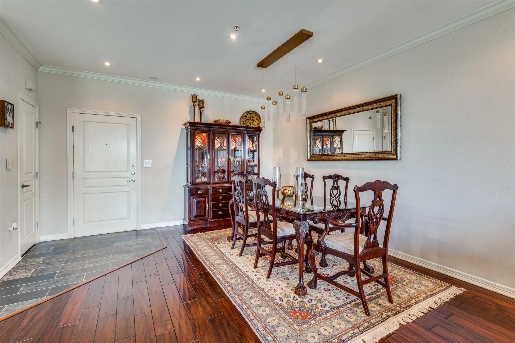 Dining room is ample size for entertaining family and friends