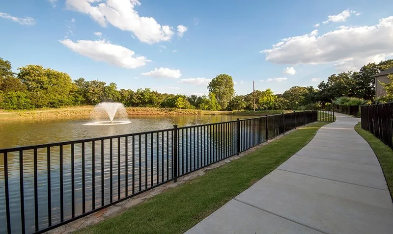 Neighborhood walking path around the pond