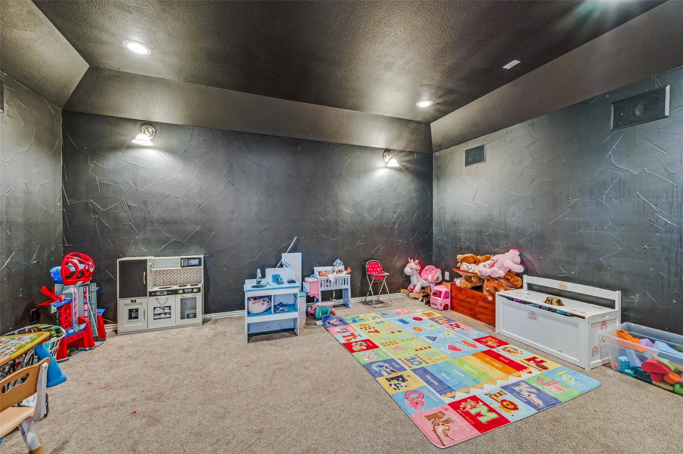 Oversized media room on the second floor