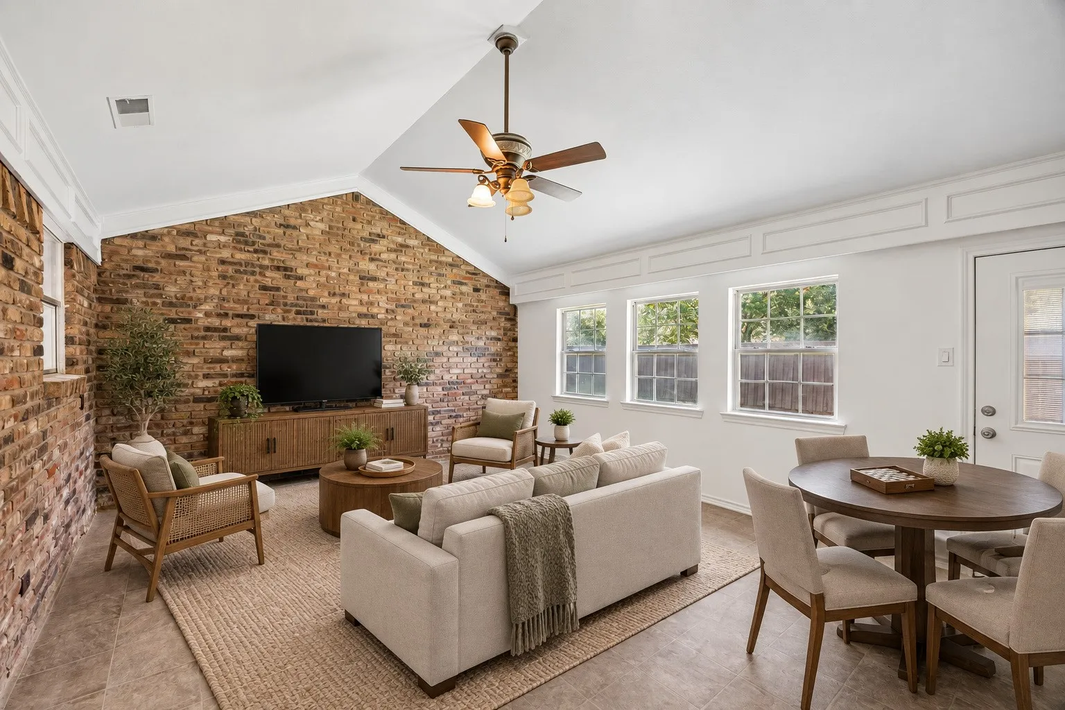 Virtually Staged Sun Room off Kitchen