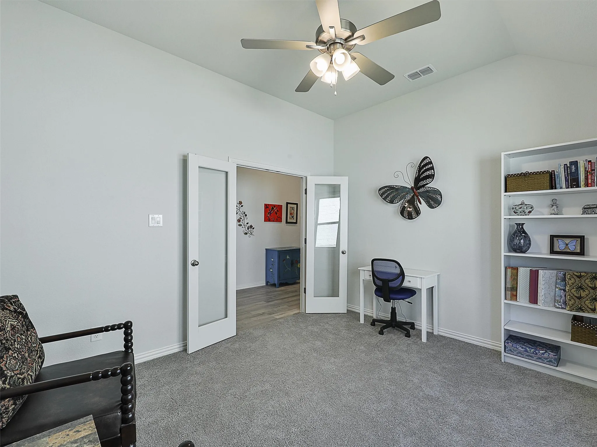 Home Office with double french doors
