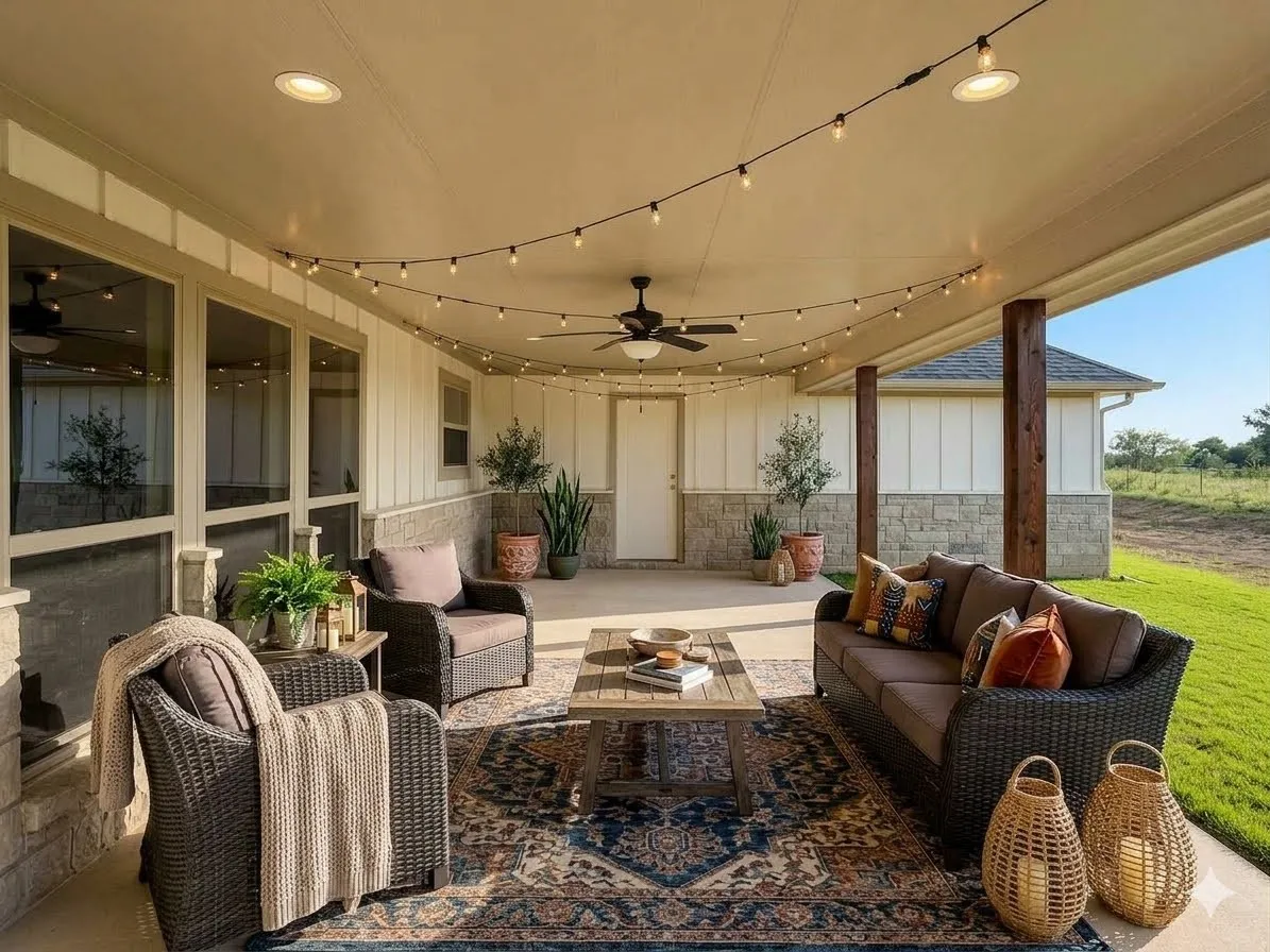 Entertain on the back porch - virtually staged