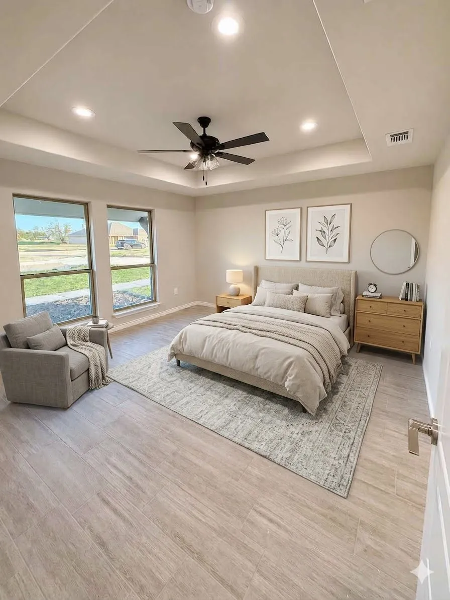 Primary bedroom - virtually staged