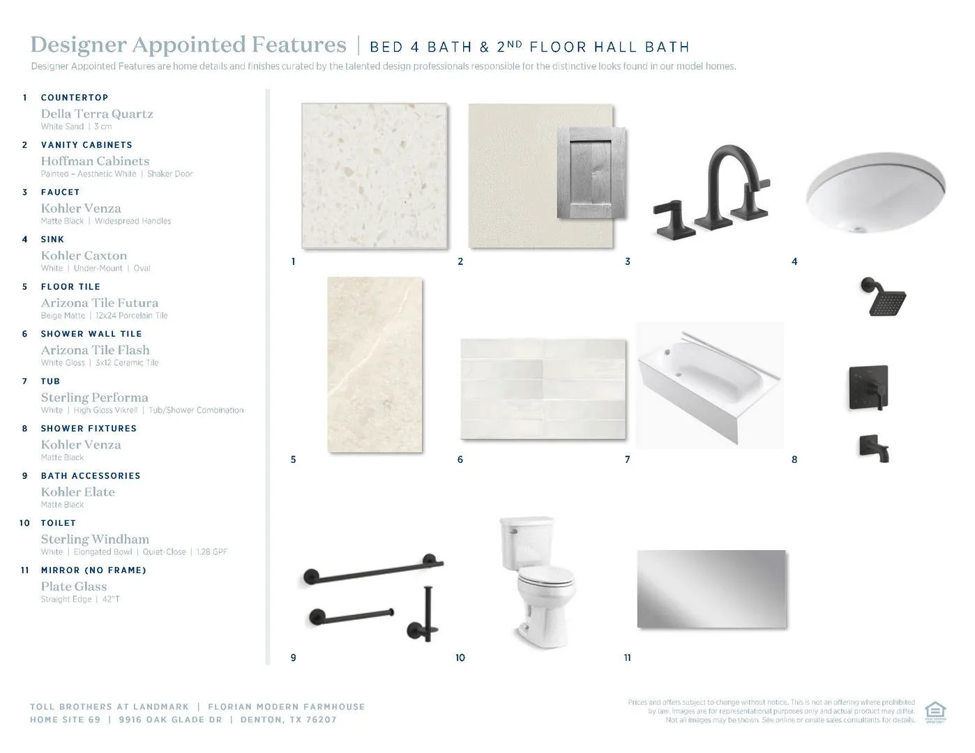 Florian Modern Farmhouse-Bed 4 Bath & Bath & 2nd Floor Hall Bath Selections