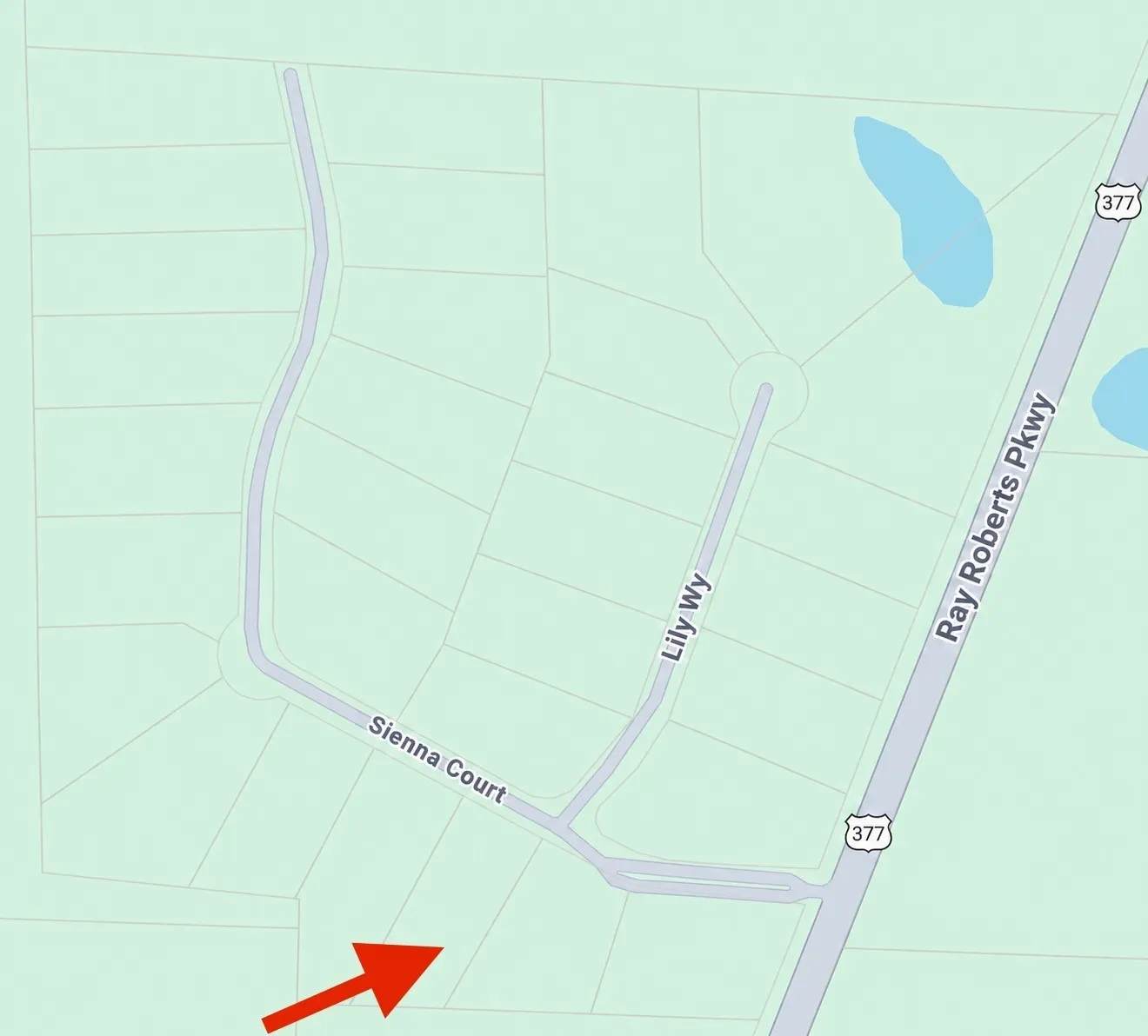 Plat Map. Illustrating the location of Lot 3 Block A on Sienna Court.