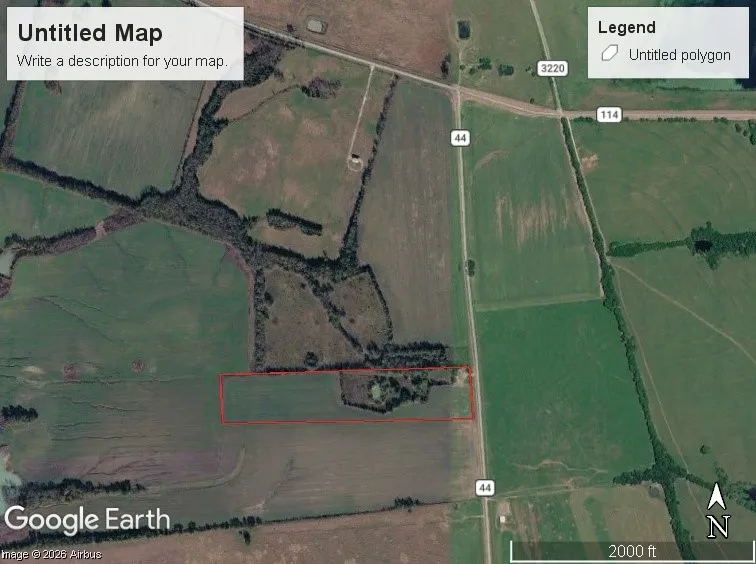 Geographic Survey Map. Displaying an aerial view of the property with a defined polygon boundary