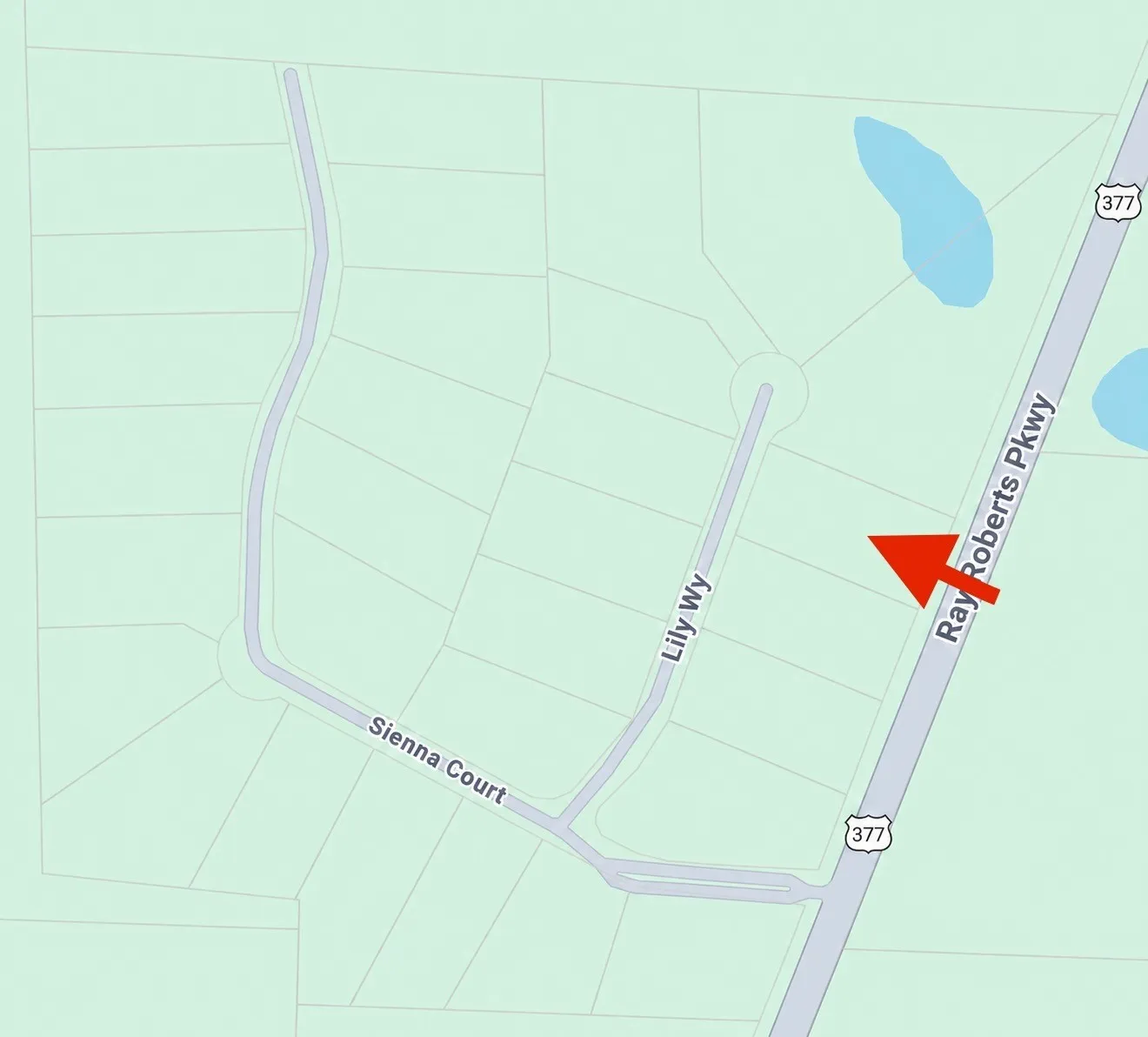 Plat Map. Illustrating lot 9 block B on Lilly Way.