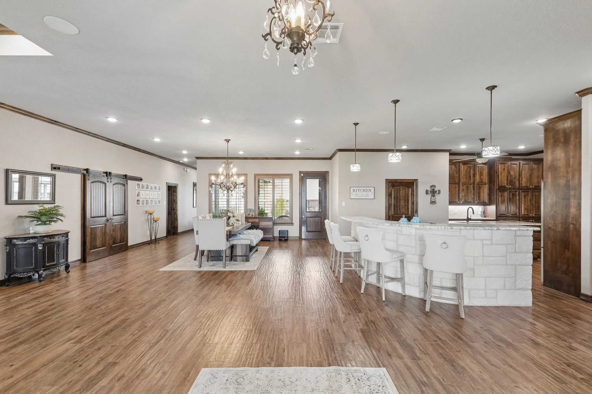 Open concept living are upon entry into the home.