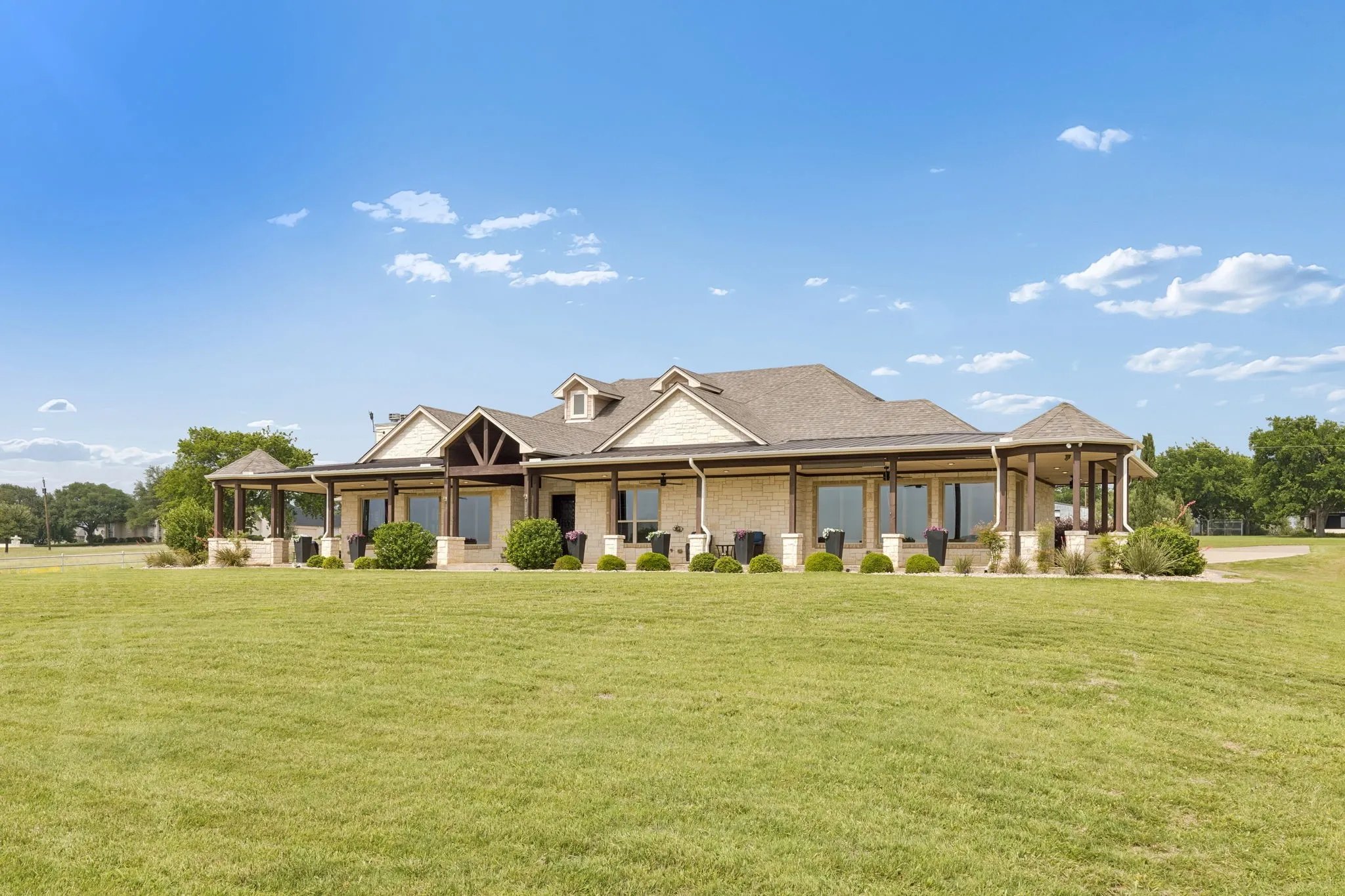 Huge front lawn for any activities that might require flat grassy area.