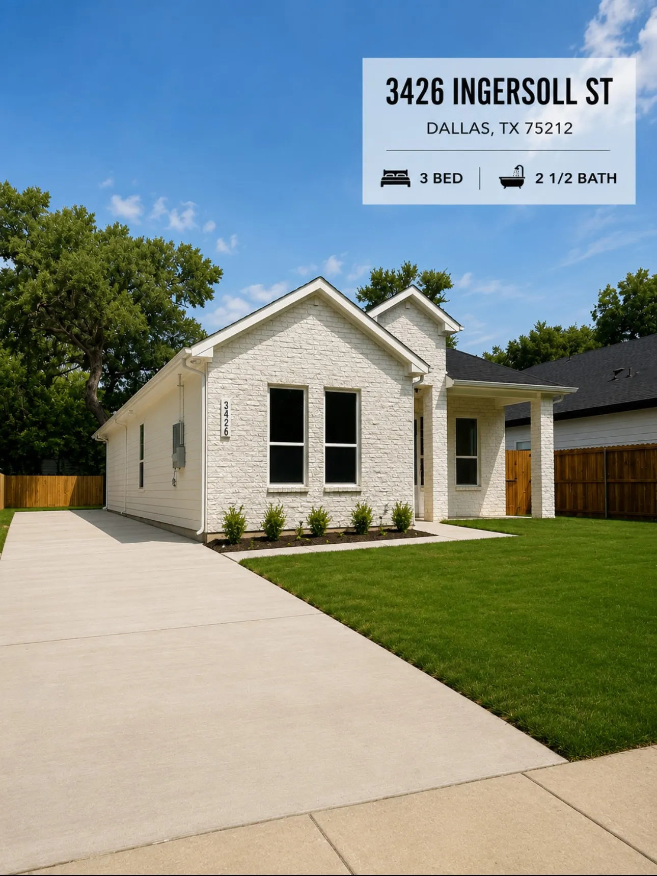 Single Family Residence For Sale in Dallas County , 3426 Ingersoll Street, Dallas, Texas 75212, 3 Bedroom, 3 Bathroom, Garage spaces, 1,642 Sqft, built in 2026, mls#21344909, Real Estate Agent in Dallas, Homes For Sale in Dallas county, Homes For Sale in Dallas, Realtor in Dallas Texas, Real Estate Brokerage Independent Realty Texas, Luminita Cordes Realtor