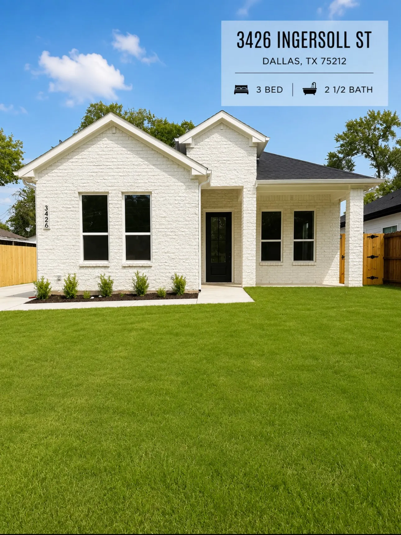 Single Family Residence For Sale in Dallas County , 3426 Ingersoll Street, Dallas, Texas 75212, 3 Bedroom, 3 Bathroom, Garage spaces, 1,642 Sqft, built in 2026, mls#21344909, Real Estate Agent in Dallas, Homes For Sale in Dallas county, Homes For Sale in Dallas, Realtor in Dallas Texas, Real Estate Brokerage Independent Realty Texas, Luminita Cordes Realtor