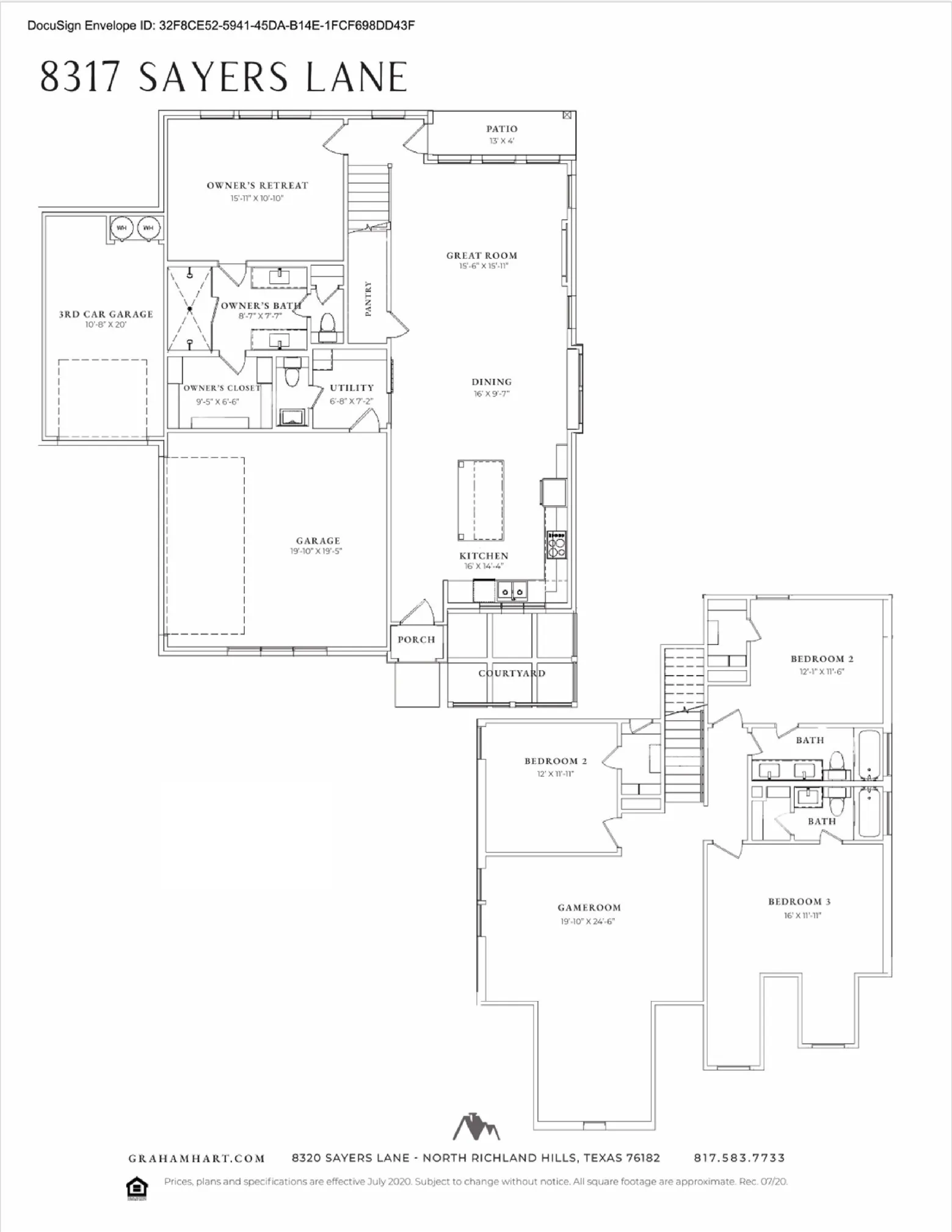 Layout for upstairs and downstairs