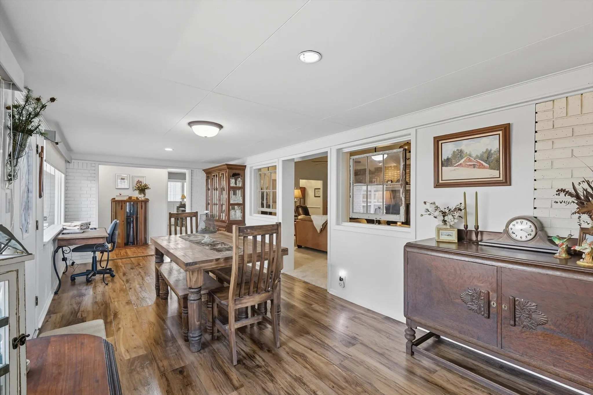 Dining room with wood finished floors