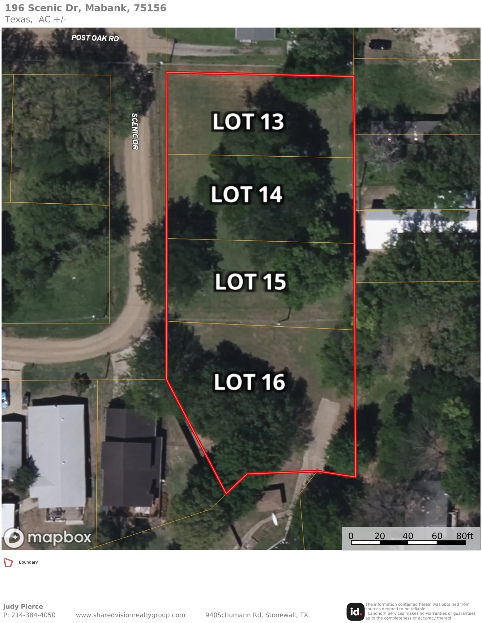 Property Map. Illustrating the boundaries of the property 4 lots