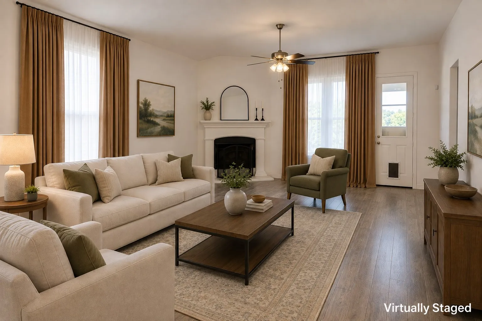 Spacious living room with an open layout, abundant natural light, and plenty of room for comfortable seating.
