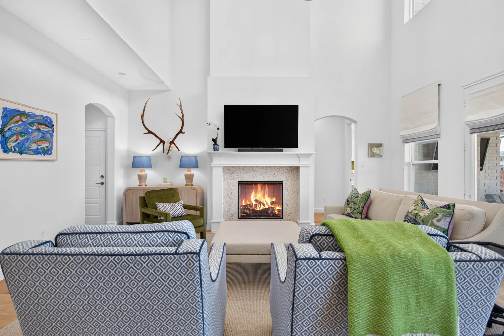 Off the living is a fantastic storage closet, a mud bench and garage access.