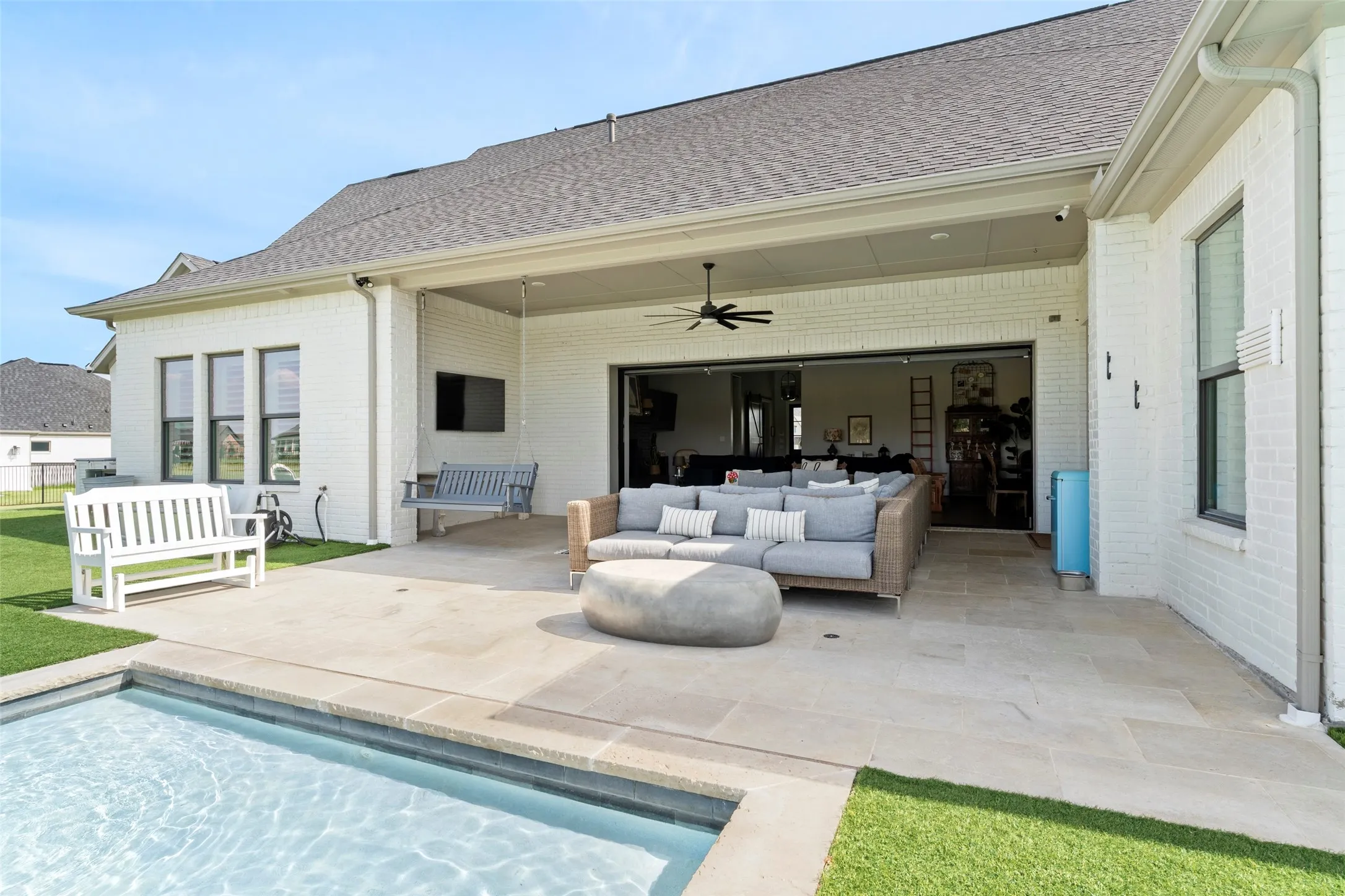 The telescopic sliding doors elevate the home for hosting and entertaining.