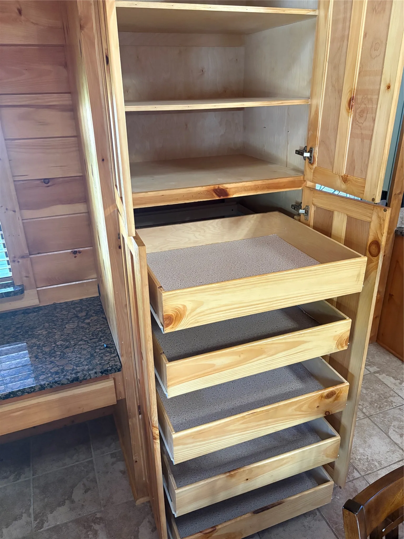 Pull out shelves in pantry