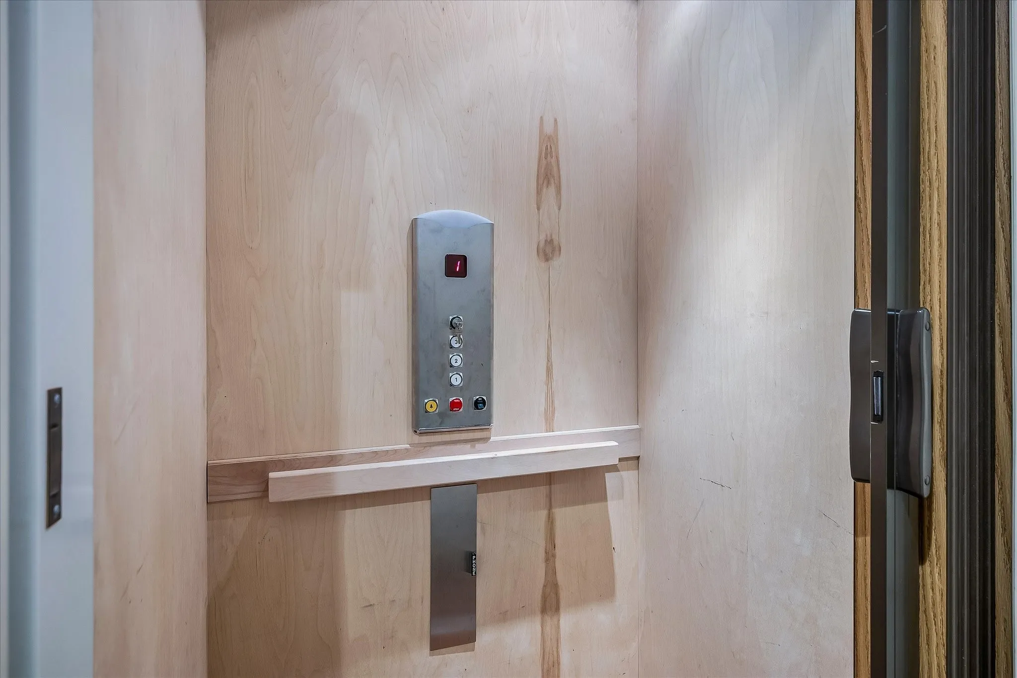 Elevator, easy access to all 3 floors in main home, auto resets to the second floor, accordion door.
