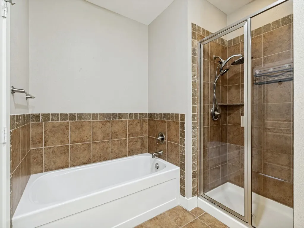 Separate shower and soaking tub