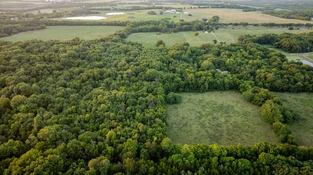 Southern midpoint boundary looking north.  Windom Cemetery in upper right portion, and Windom Sewage Treatment ponds on the right border.