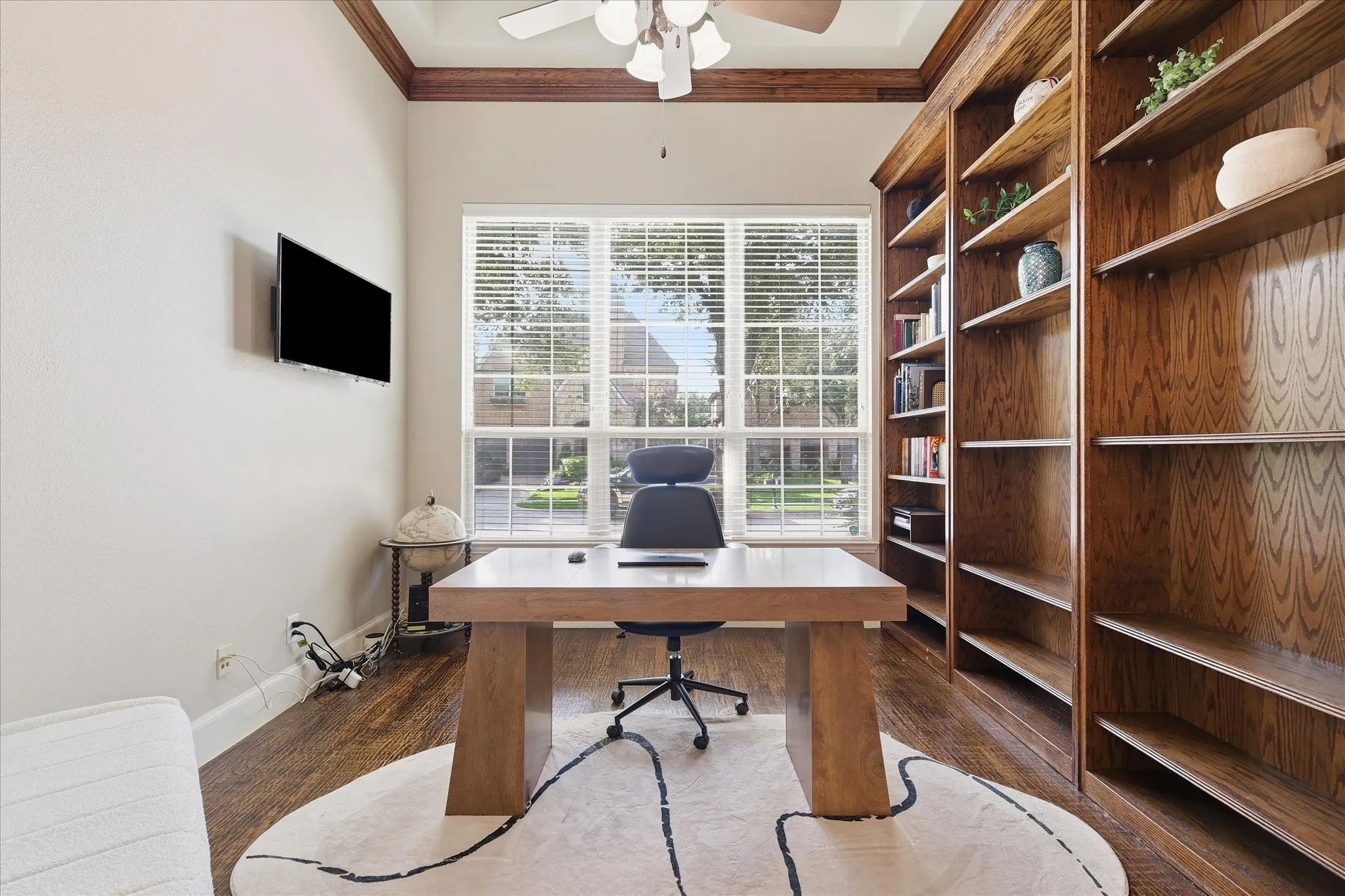 True office at front of home.