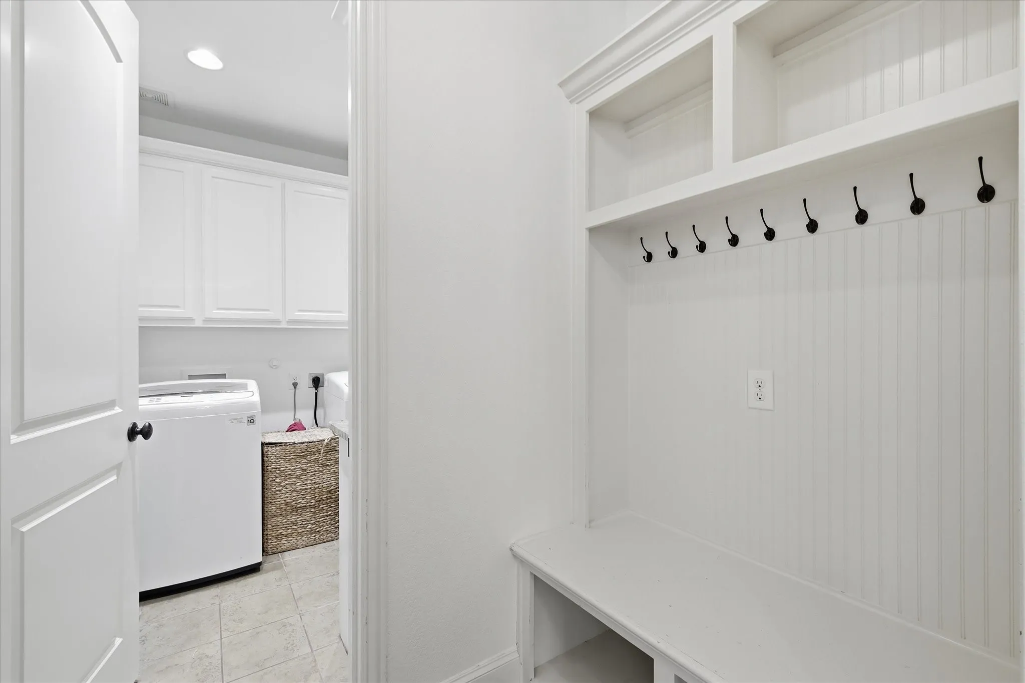 Mudroom across from garage