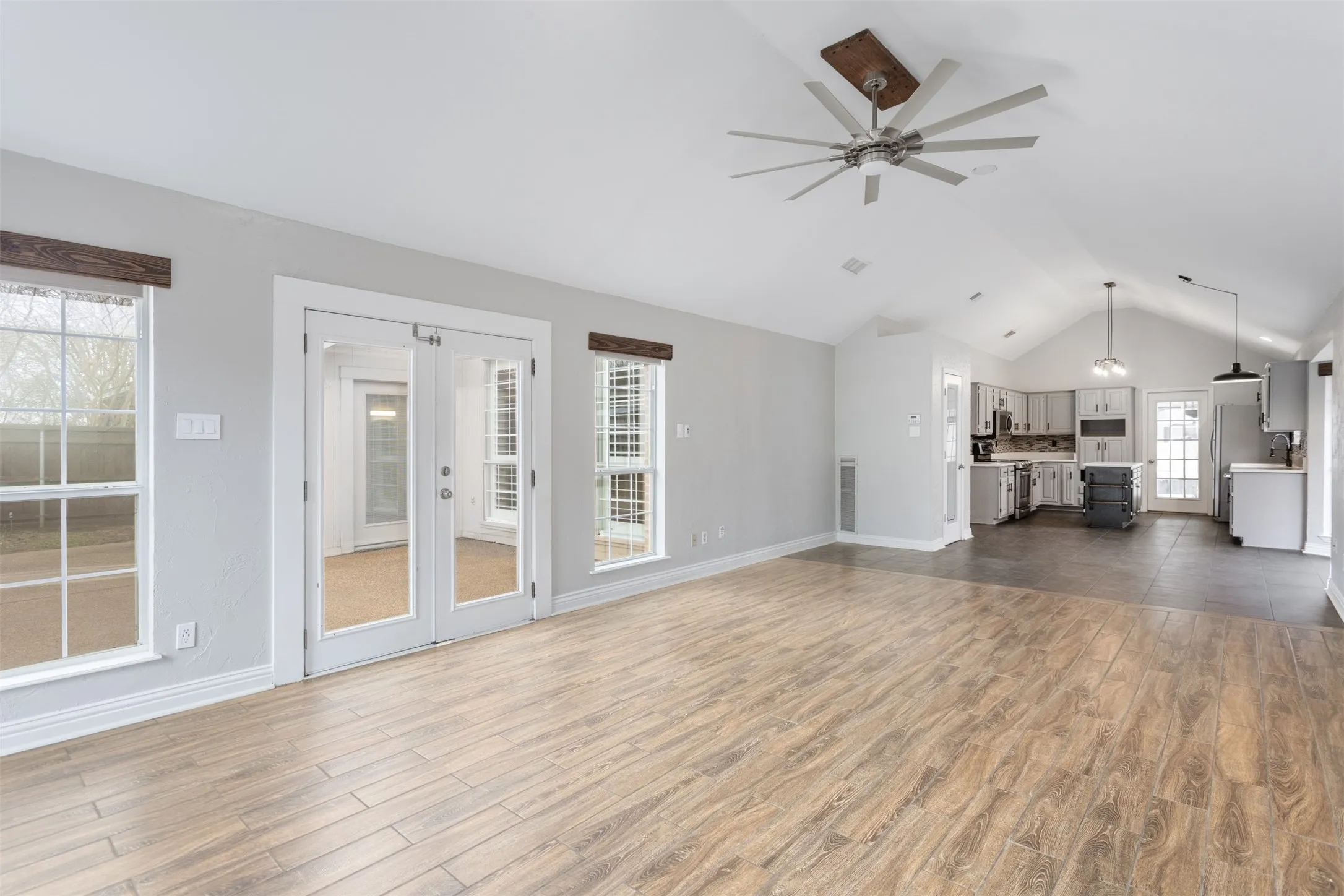 Family Room with Cathedral Ceilings