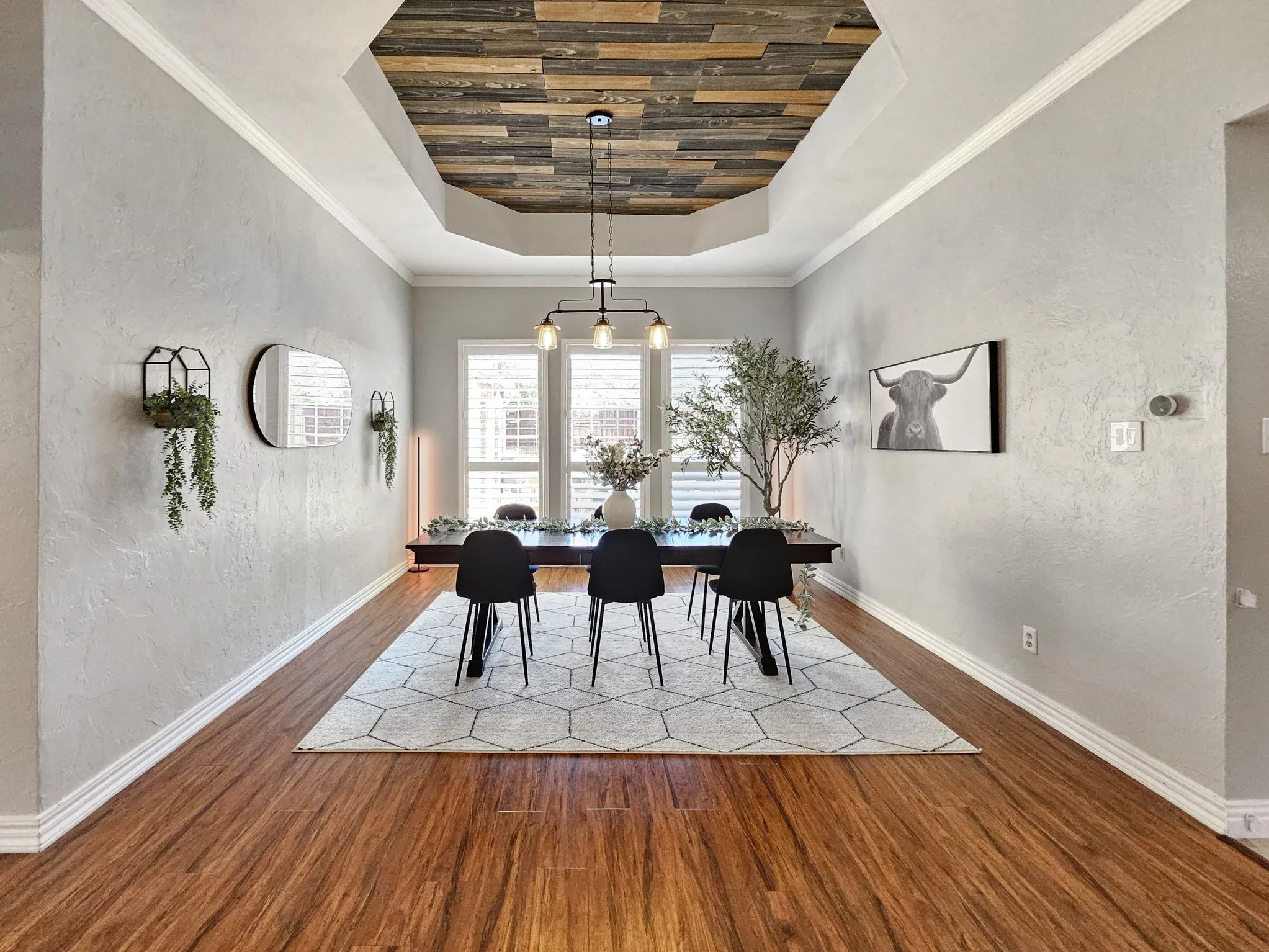Dining Room with Recessed Ceiling