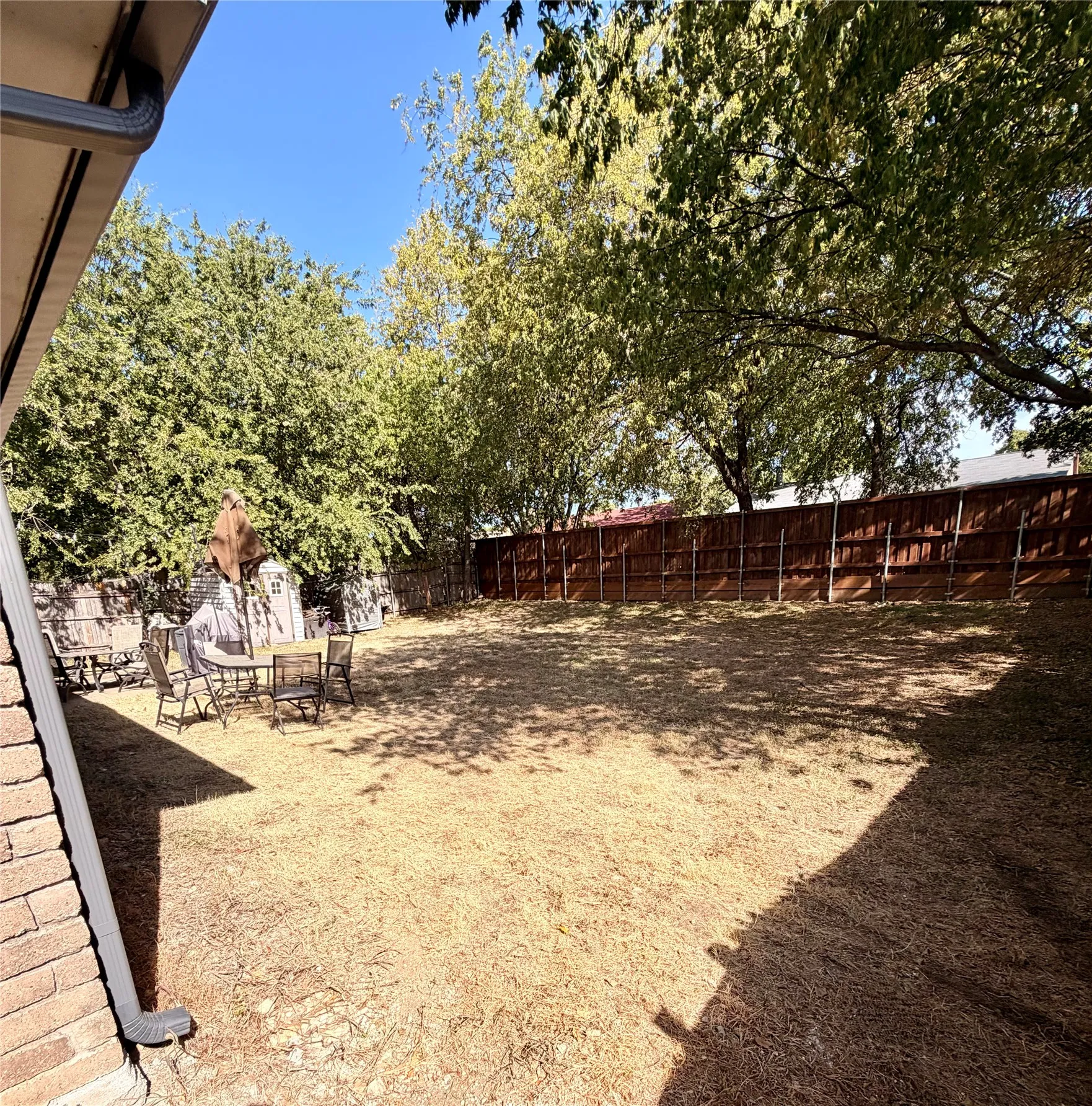 Ample backyard for gatherings