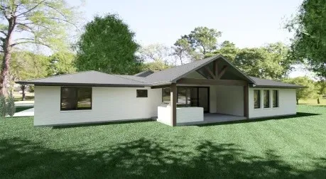 Plans for backyard with kitchen and covered patio