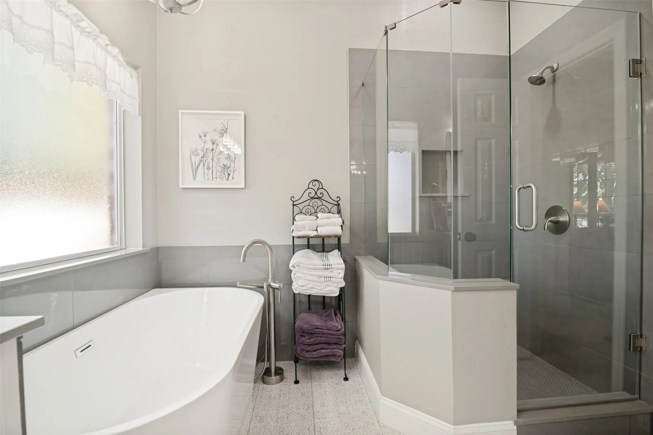 The tub and shower are updated too.