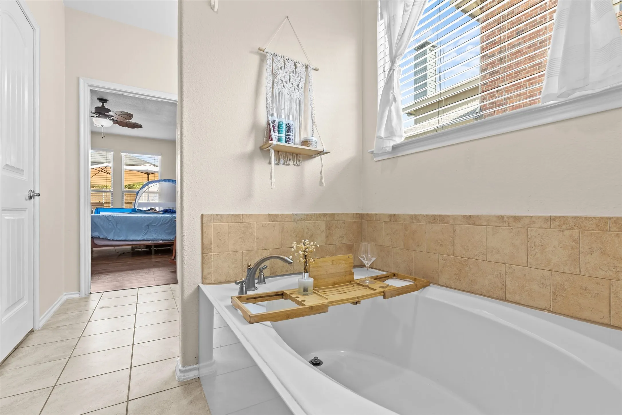 Separate soaking tub and shower in primary bath