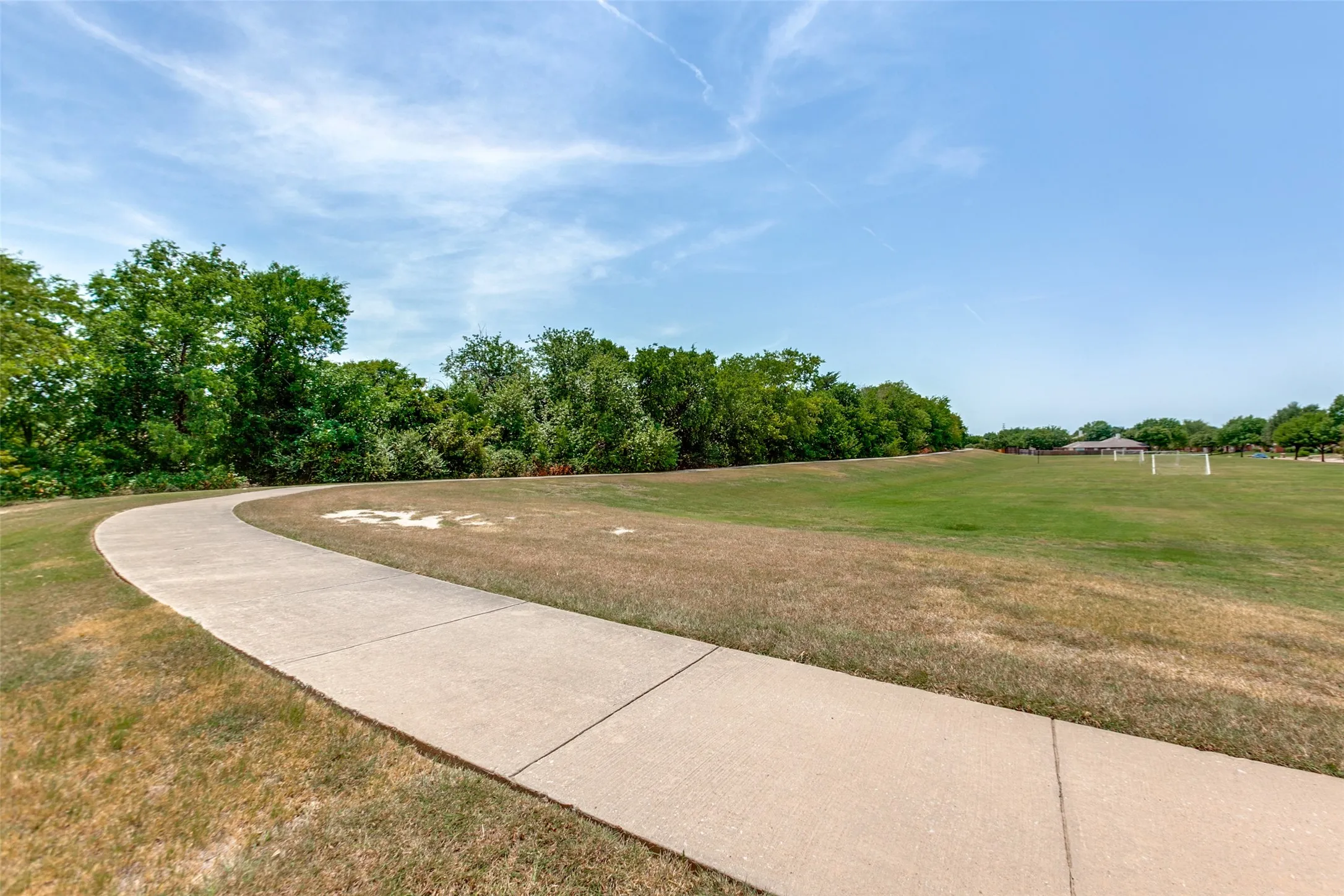 Walking trail and a soccer field