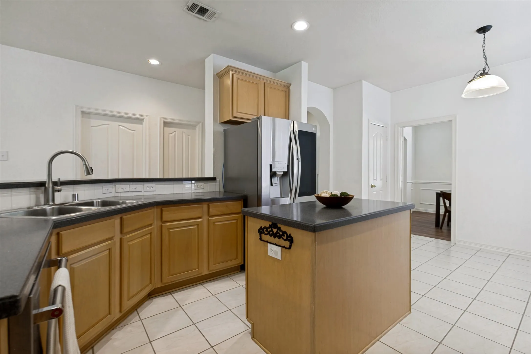 The kitchen island adds more counterspace
