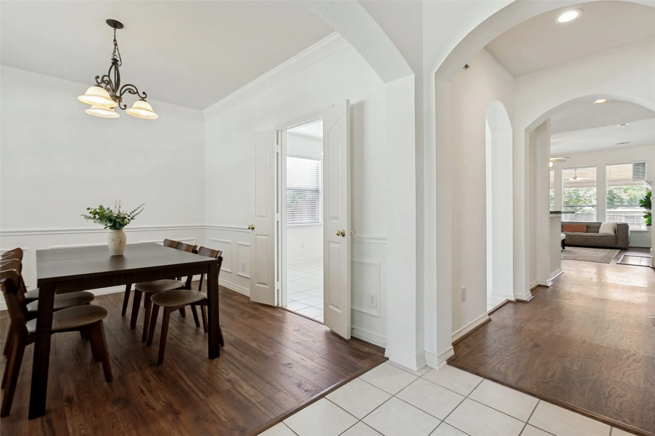Formal dining room with new LVP flooring