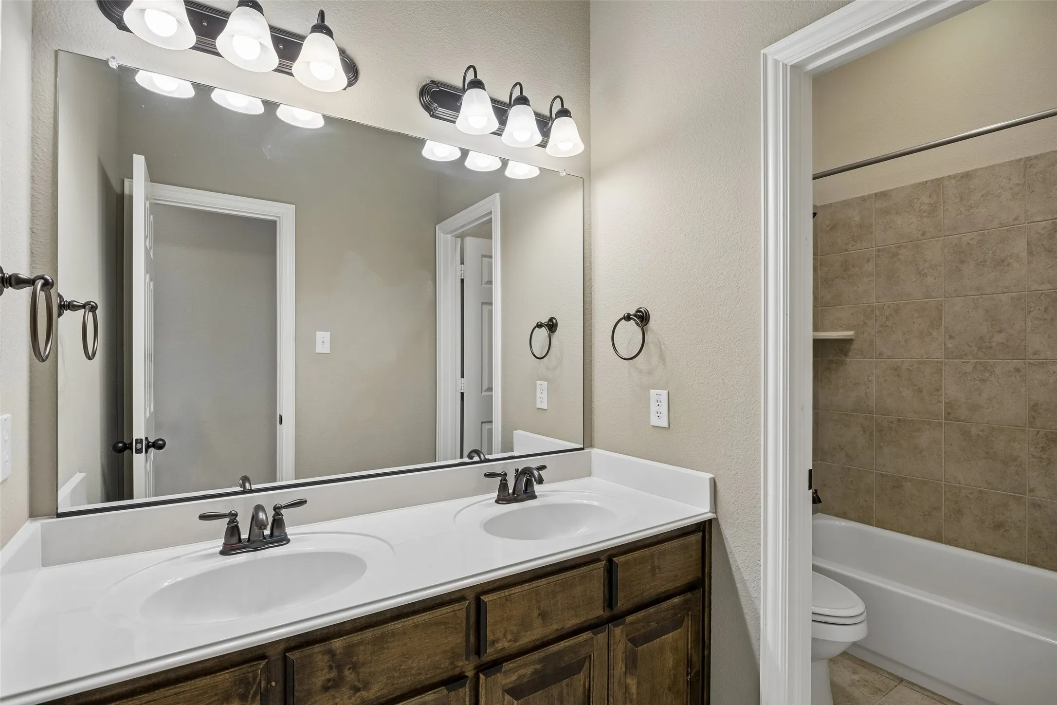 Guest Bathroom with dual sinks