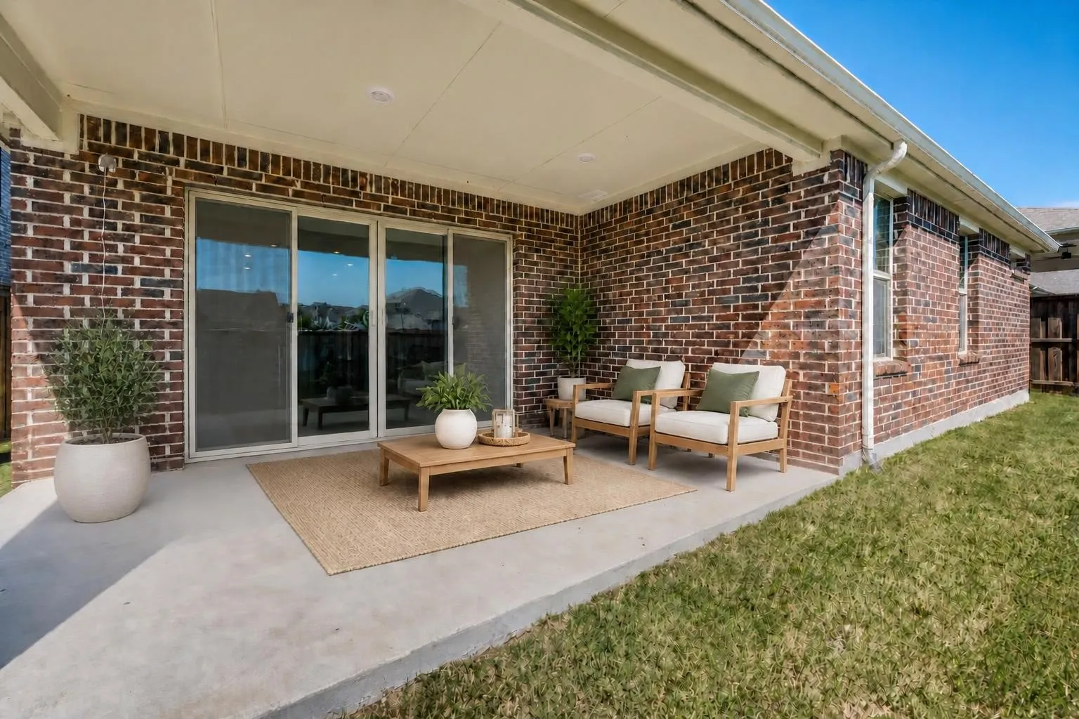 Enjoy the extended covered patio for outdoor relaxation.
Virtually enhanced