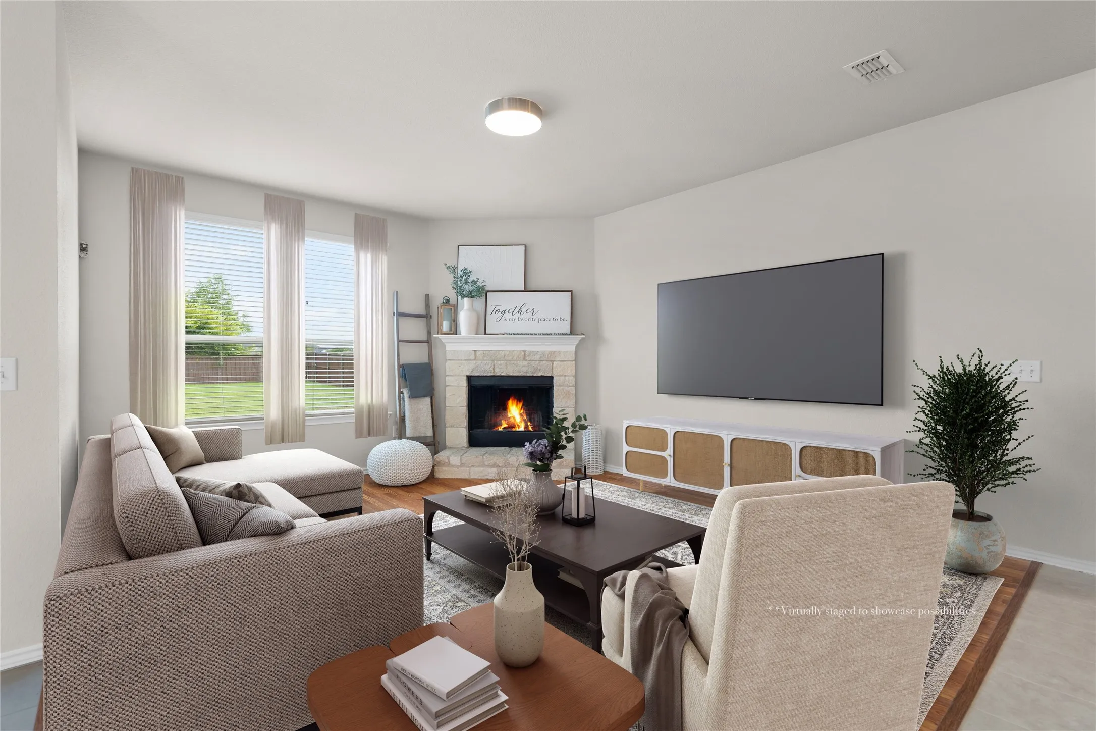 Virtually staged to showcase possibilities.
