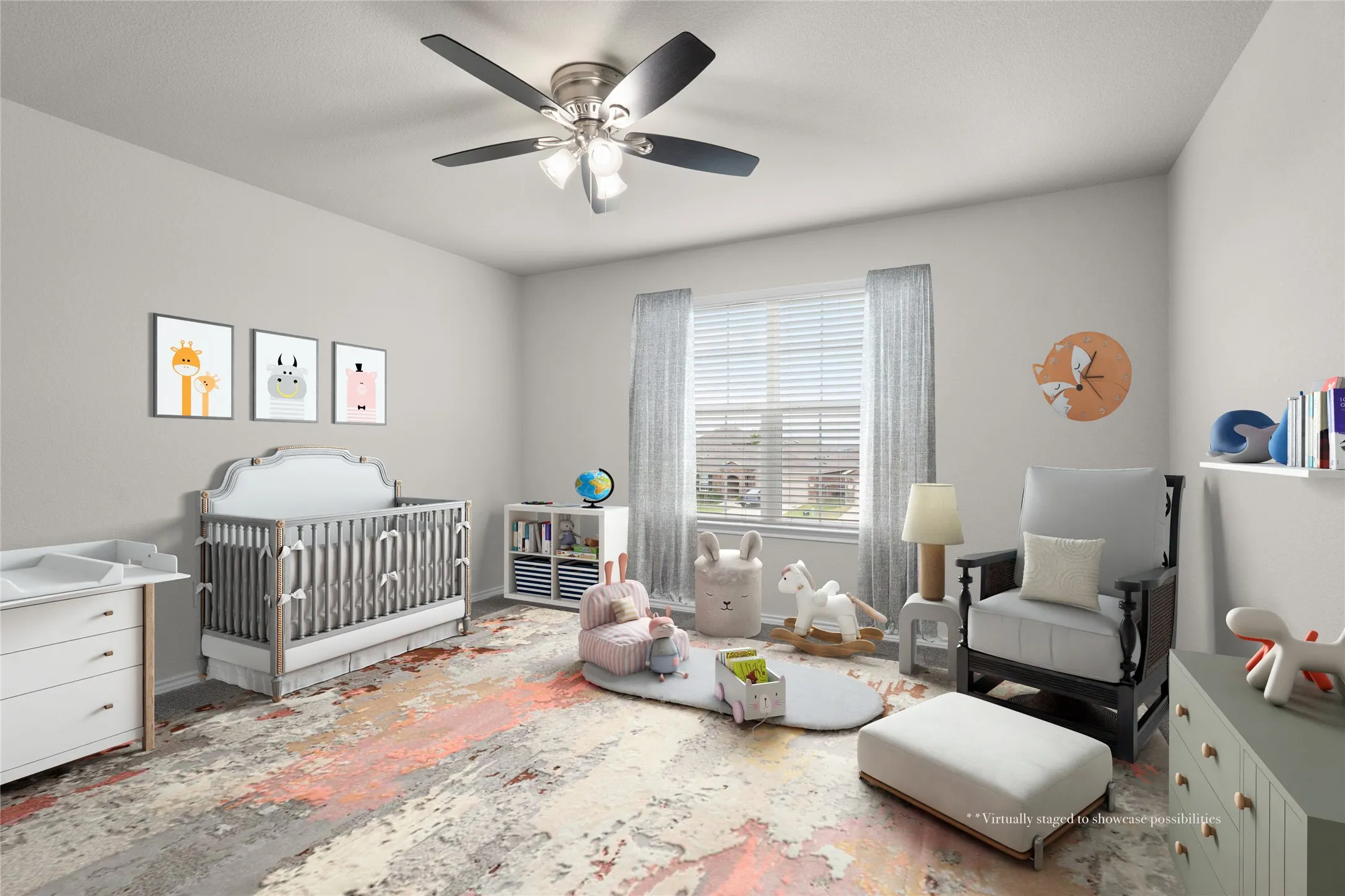Bedroom 4 upstairs. Virtually staged to showcase possibilities.
