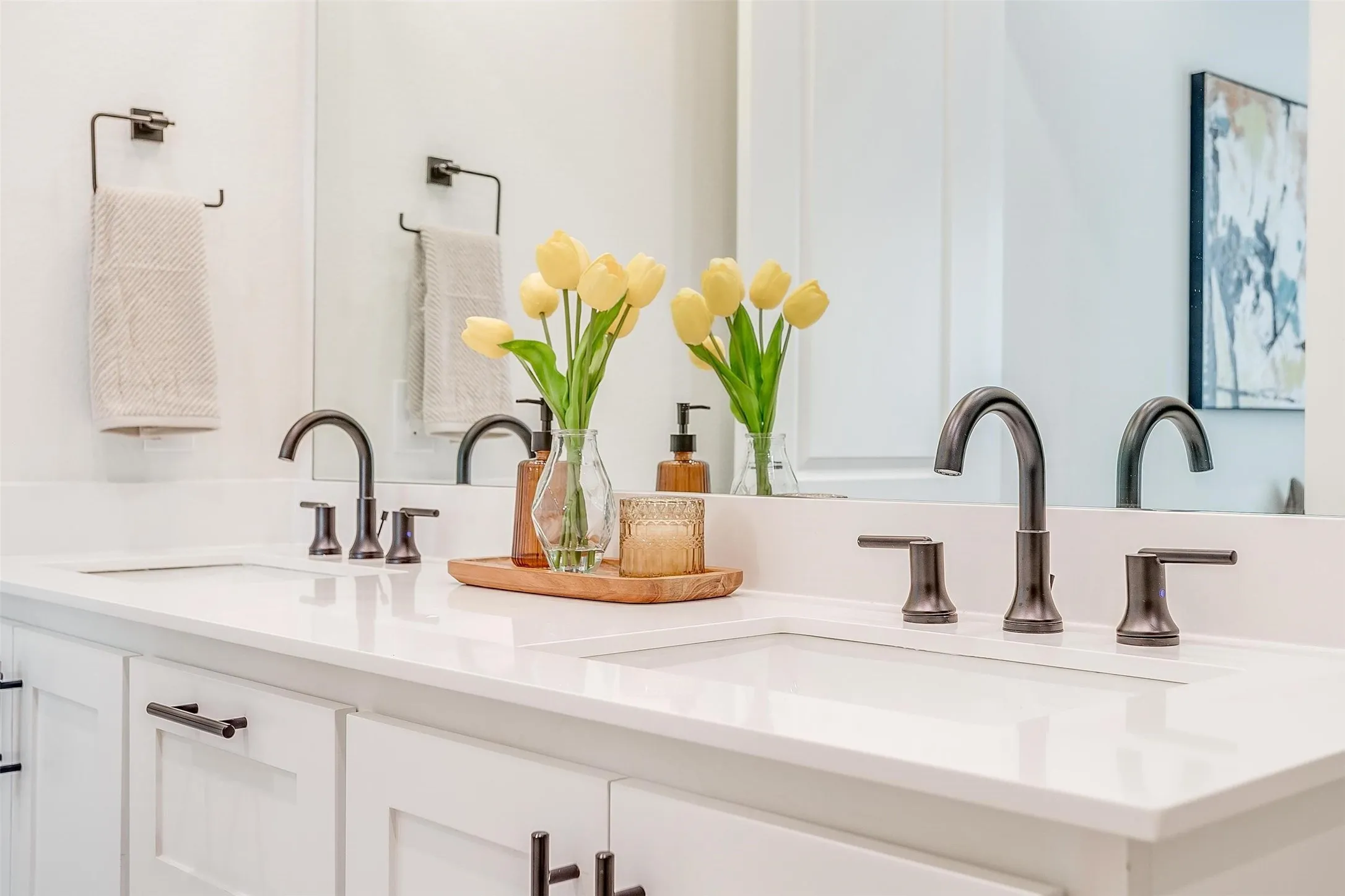Bathroom view of double vanity