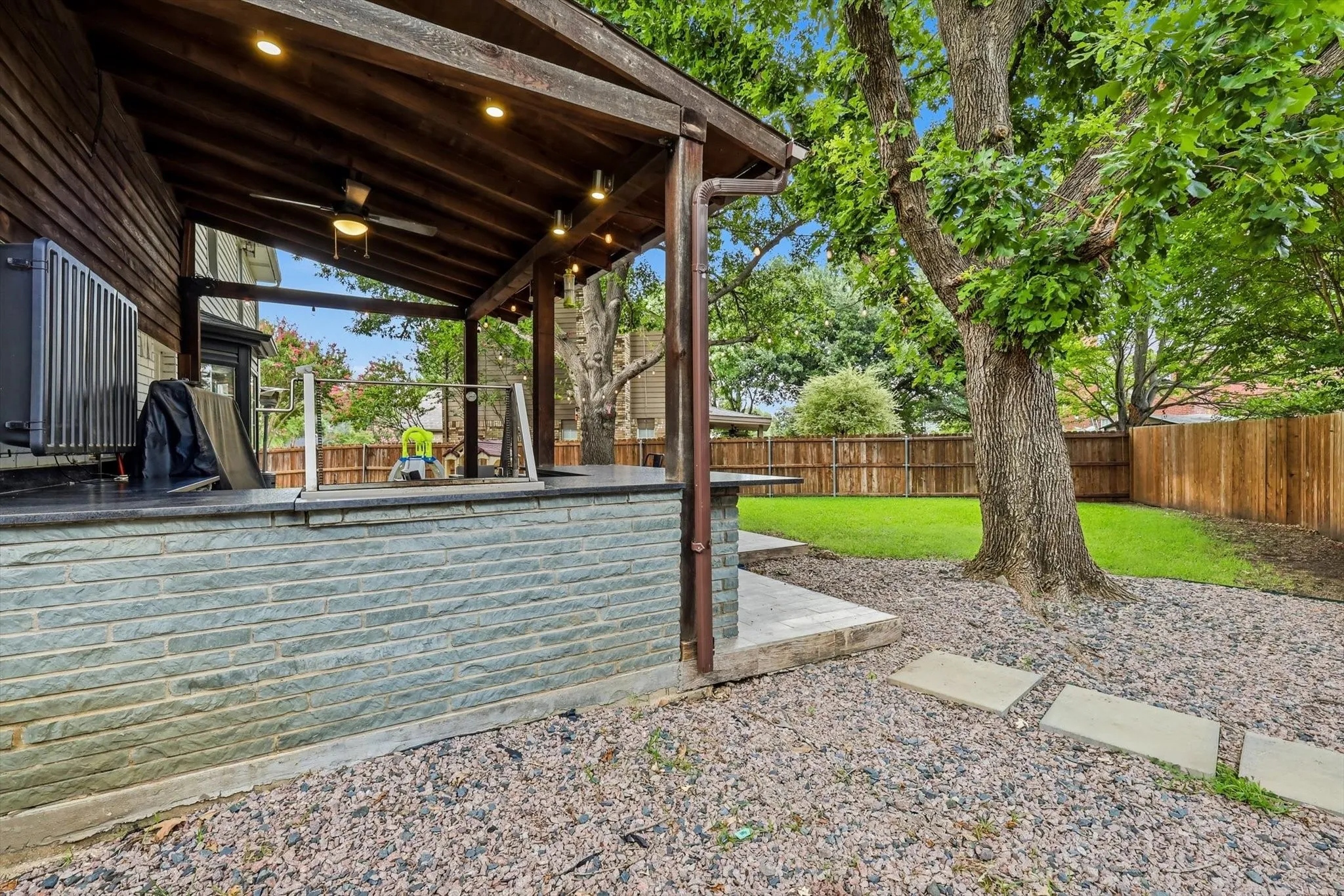 Cover Porch and Backyard